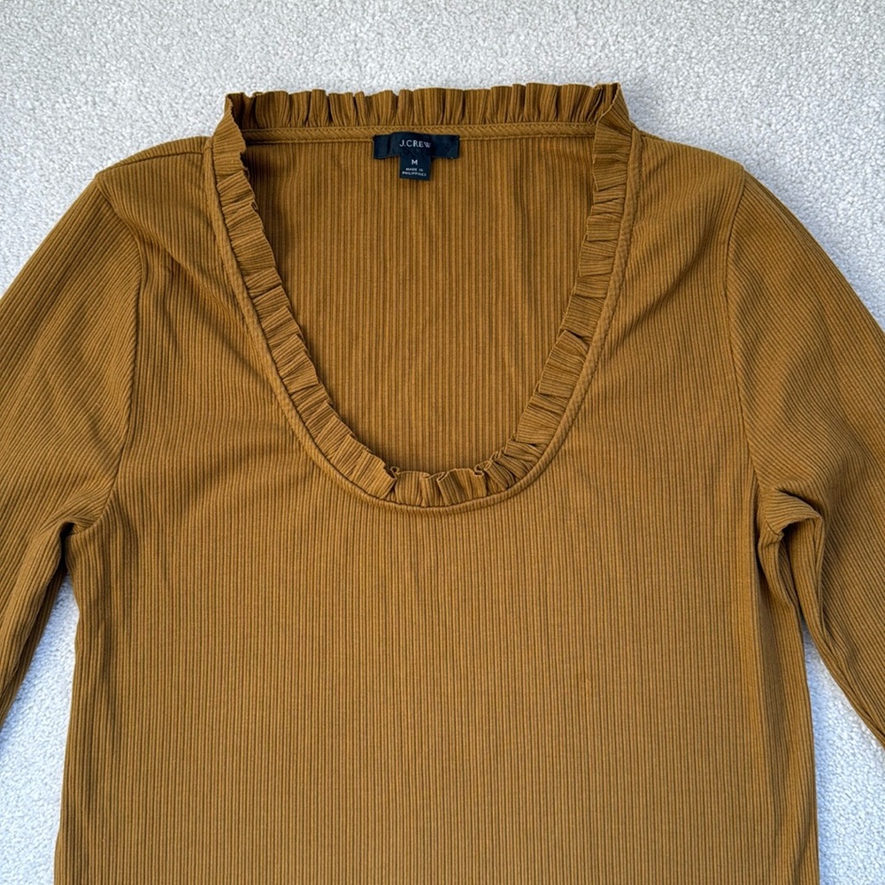 J.Crew Scoop Neck Ribbed Top - Picture 2 of 5